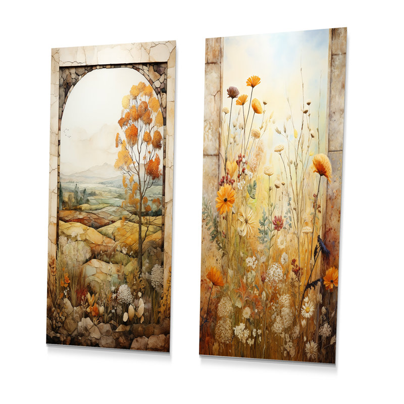 Ensemble de salon vert et jaune Meadow, H 28 po x l 24 po