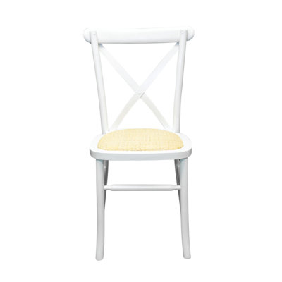 Babb 43cm H Solid Wood Cross Back Stacking Side Chair