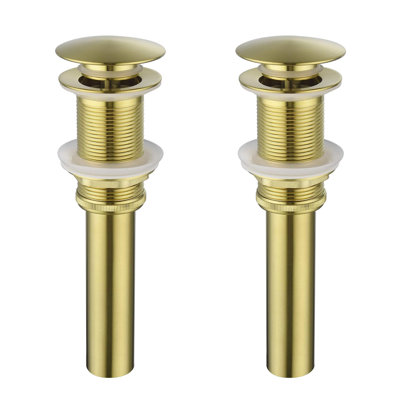 2 Pcs Bathroom Sink Drain Without Overflow, Vessel Sink Lavatory Vanity Pop Up Drain Stopper, 304 Stainless Steel