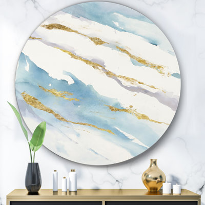 Abstract Drift V2 - Reproduction d'art en cercle métallique sur toile