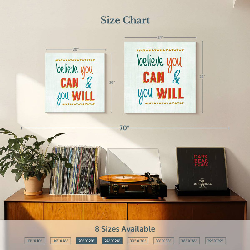 Tergel Believe You Can And You Will, H 24 po x l 24 po
