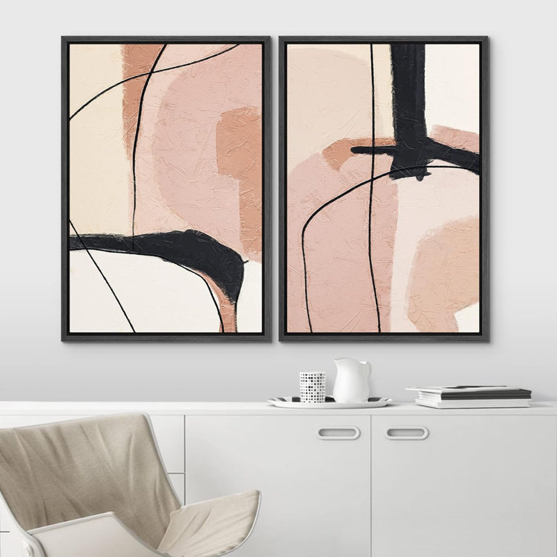 Forme Mid-Century 2 pièces, H 36 po x l 48 po, Noir