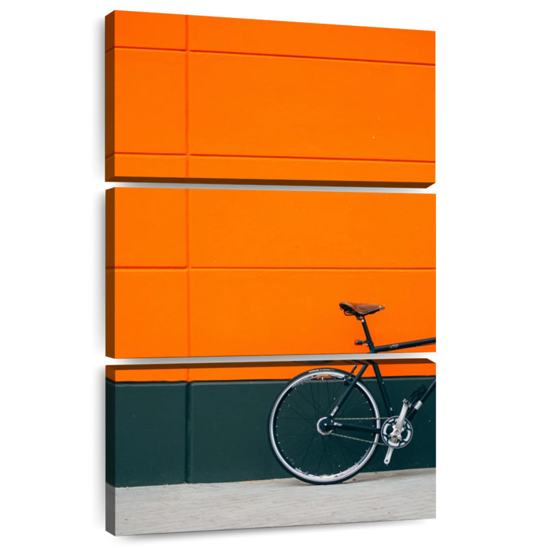 Mehar Bicycle On Orange, 32" H x 20" W
