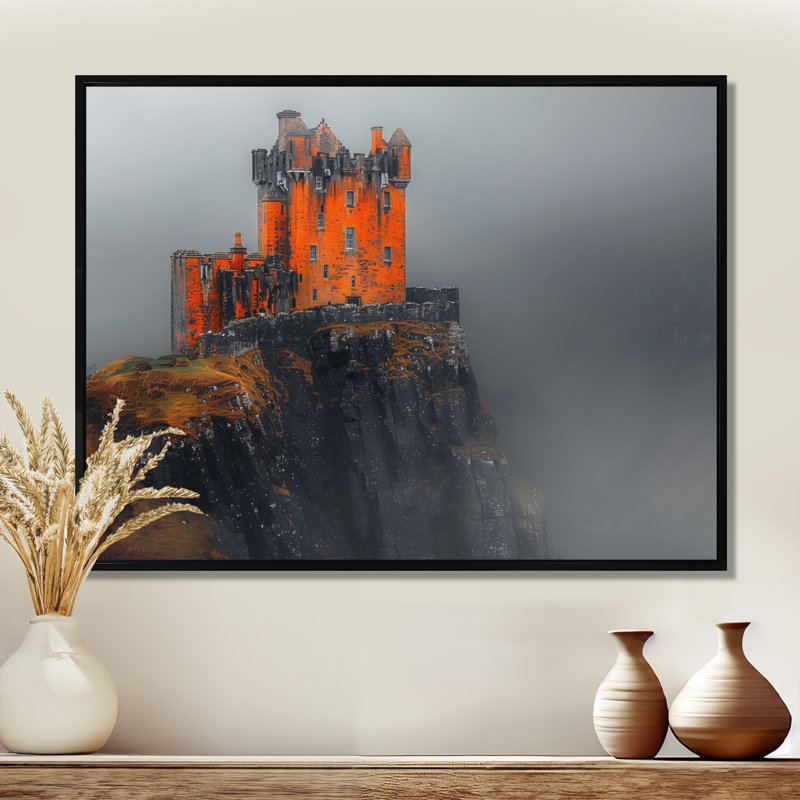 Clearwater - châteaux, impression d'art mural, Toile avec cadre flottant noir, H 12 po x l 20 po x P 1 po