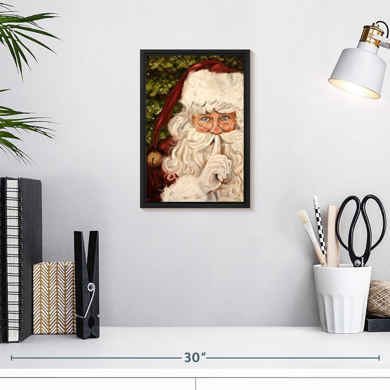 Père Noël secret, 9 po x 13 po, Cadre flottant noir