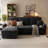 83.5" Wide Corduroy Reversible Sleeper Sectional with Storage Chaise & USB Ports-398328570