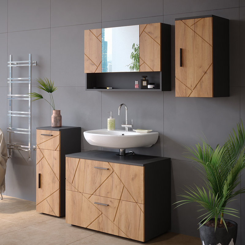 Hängeschrank Bernando, Black/Brown