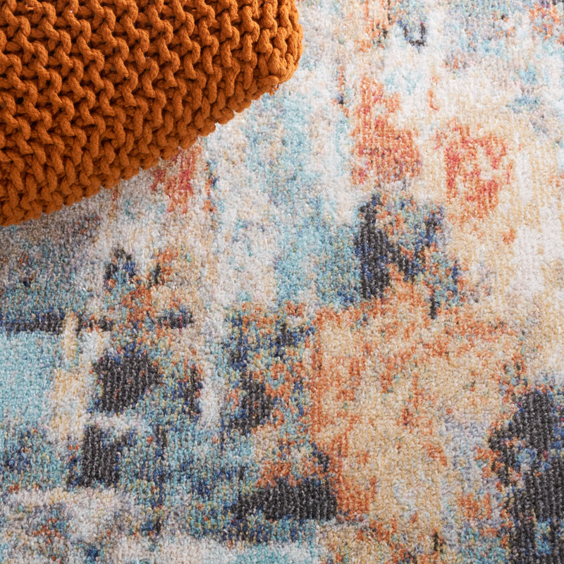 Phoenix 500 Performance Abstract Rug, Round 6'7"