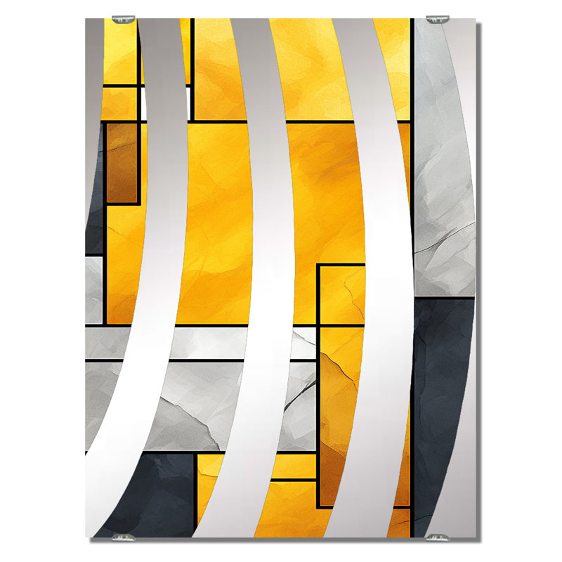 Deges - Abstract Geometric Big Wall Mirror MIR137559, 32" x 24"