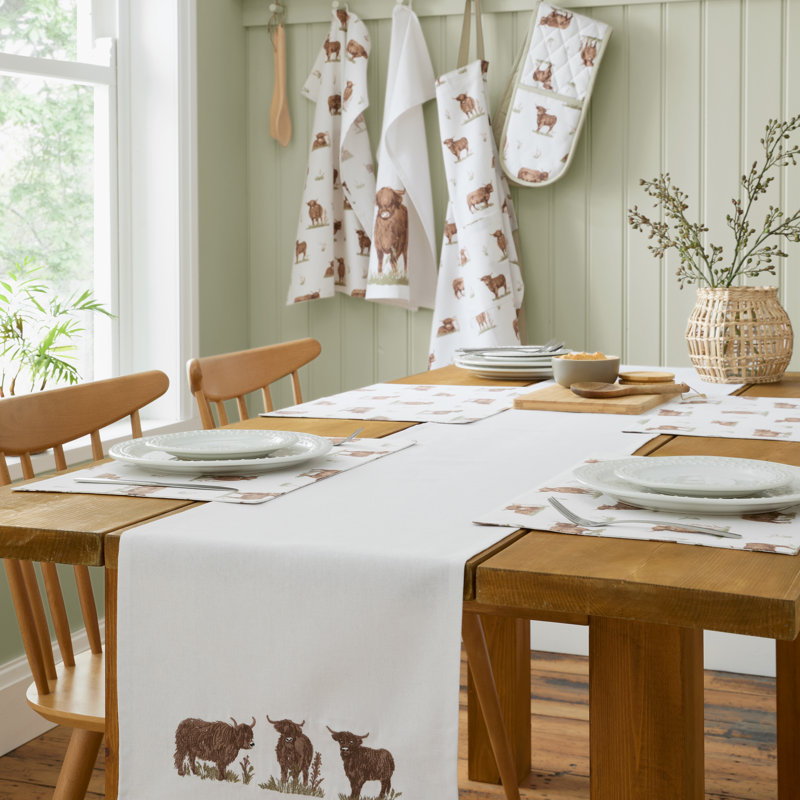 Angus Highland Cow Cotton Dining Placemat 4 Pack