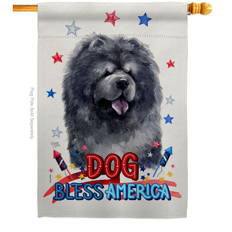 Drapeau de maison 40 x 28 po Patriotic Chow