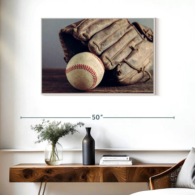 Baseball Memorabilia, Floating Frame White, 37" X 25"