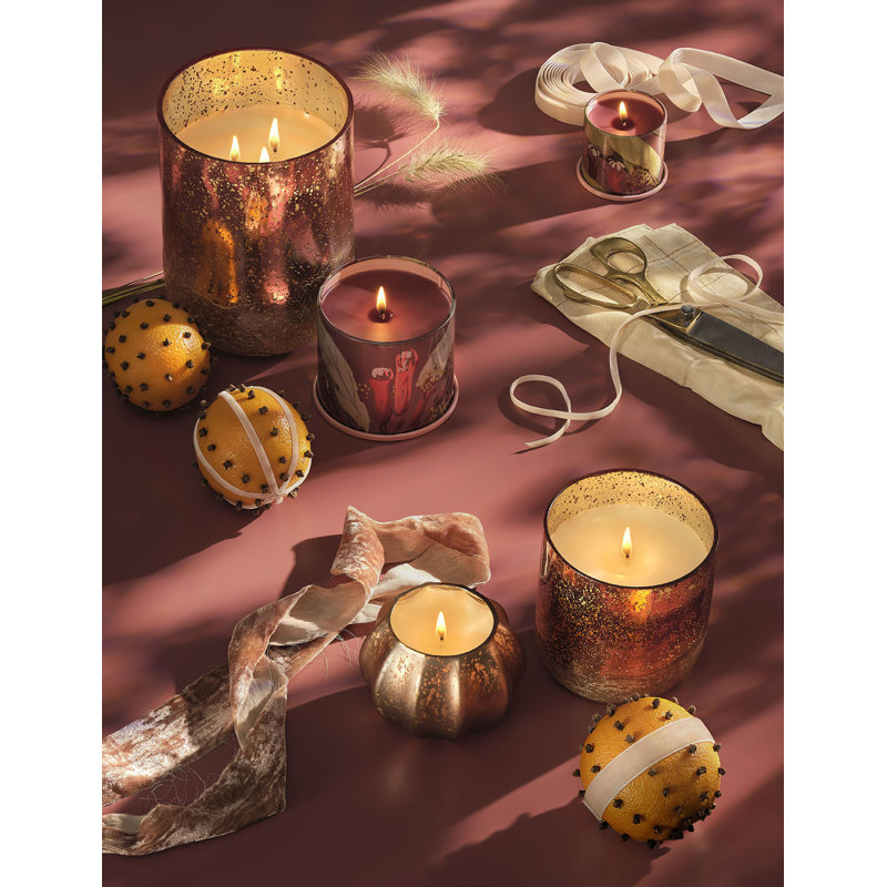 Red Fall Soy Scented Tin Candle with Cardamom Pomander