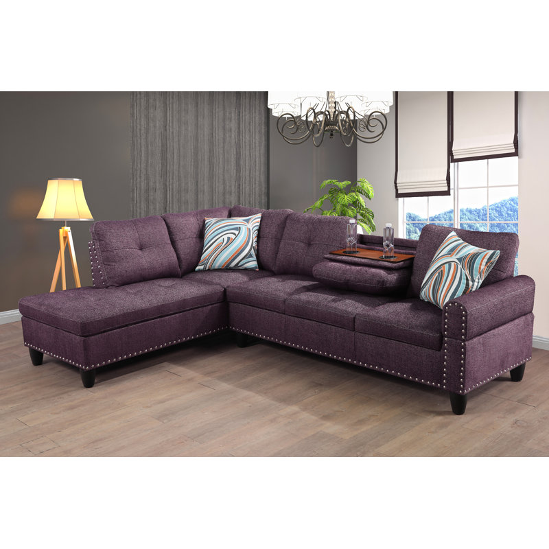 Upholstered L-Shaped Sectional Left Hand Facing, Left Hand Facing