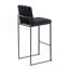 Tabouret de bar haut dossier contemporain Fuji en acier noir et velours noir par Lumisource - ensemble de 2-1855864250