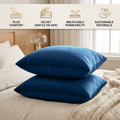 Luxurious Plain Velvet Cushion Covers (Set Of 2)