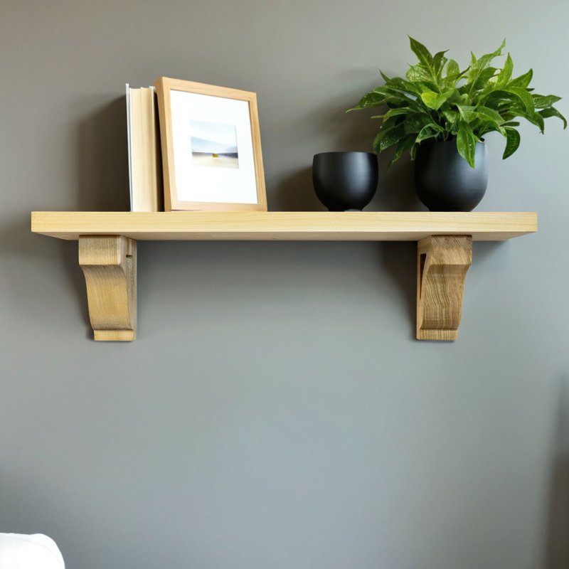 Rayne Shelves/W Corbels, Natural, 6" H x 36" W x 4.5" D