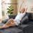 67" Faux Fur Compression Chaise Lounge with Armrests and Throw Pillows, No-Assembly Sleeper Sofa for Living Room or Apartment, Gray-942631387