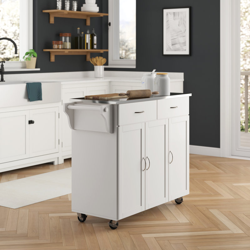 Garrettsville Kitchen Cart, White