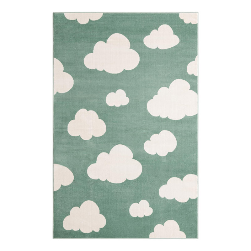 Unique Loom Clouds Whimsy Kids Rug, Rectangle 5'3" x 8'