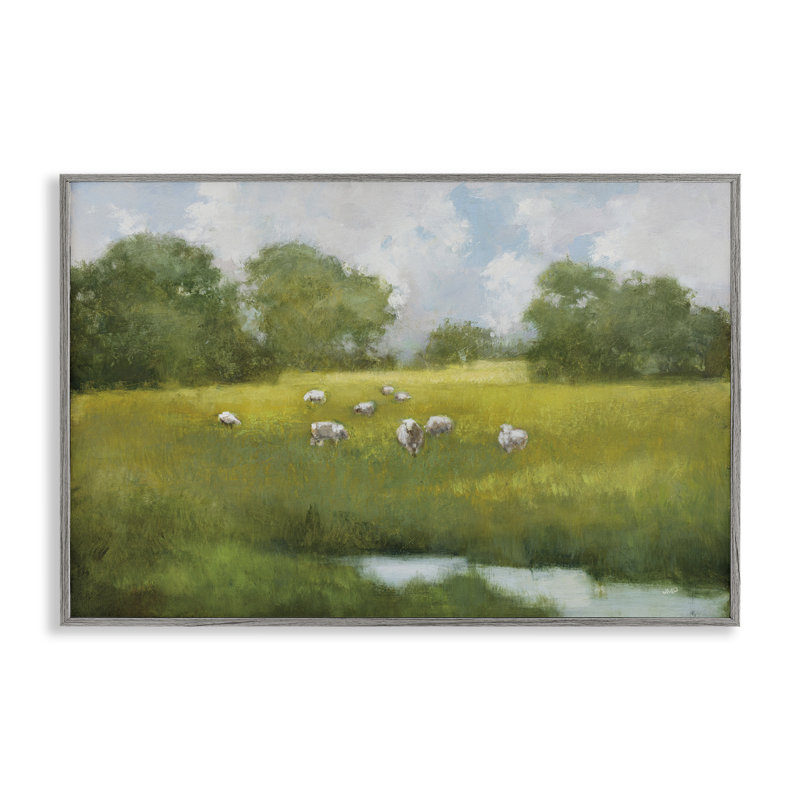 «Sun Grazing Sheep», estampe numérique par Julia Purinton, Estampe numérique Farmhouse, H 12 po x l 18 po