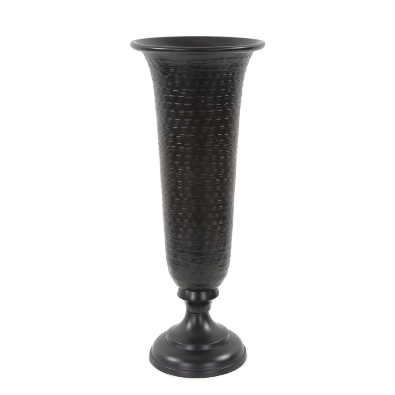 Torvi Handmade Aluminum Table Vase, Black, 16" H x 6.25" W x 6.25" D