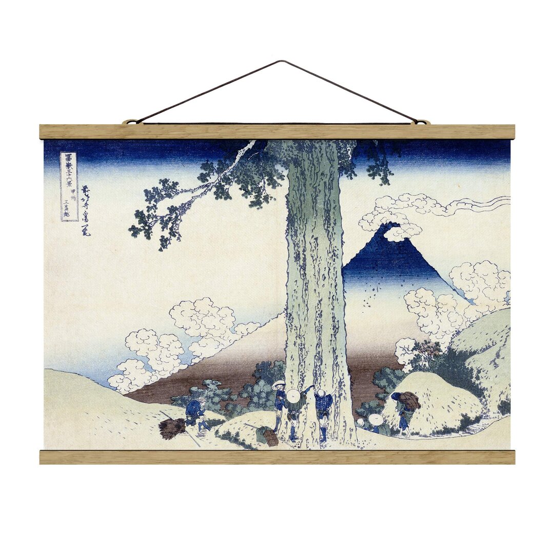 Stoffbild Mishima Pass in Kai Proivince von Katsushika Hokusai