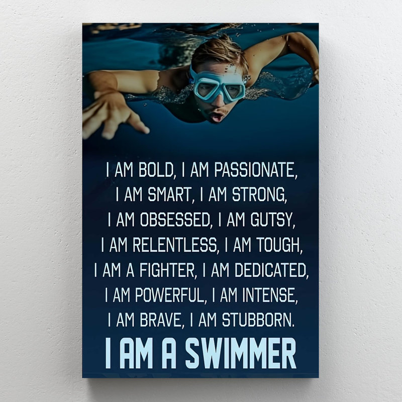 «I Am a Swimmer», impression sur toile tendue, H 36 po x l 24 po x P 1,25 po