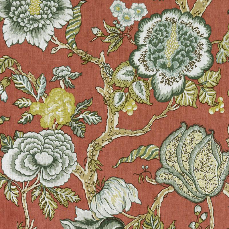 Bailey & Griffin Influences Linen Fabric, Crimson