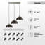 Gagliano 3 - Light Black Kitchen Island Pendant