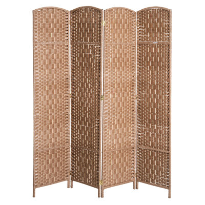 6' Tall Weave Privacy Partition - Natural. Stylish Design. Poplar Wood Frame. Ideal For Large Libraries. Foldable And Portable Convenience Screen With Design Privacy. Built On Wood. Meeting Rooms.