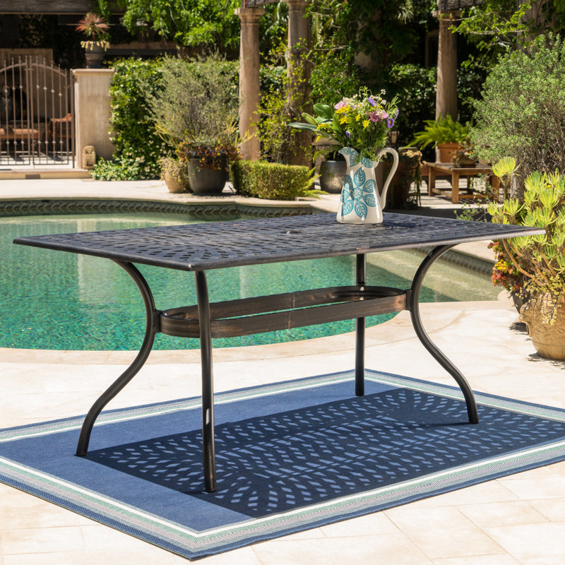 Table de patio rectangulaire en cuivre 68 po 68 po