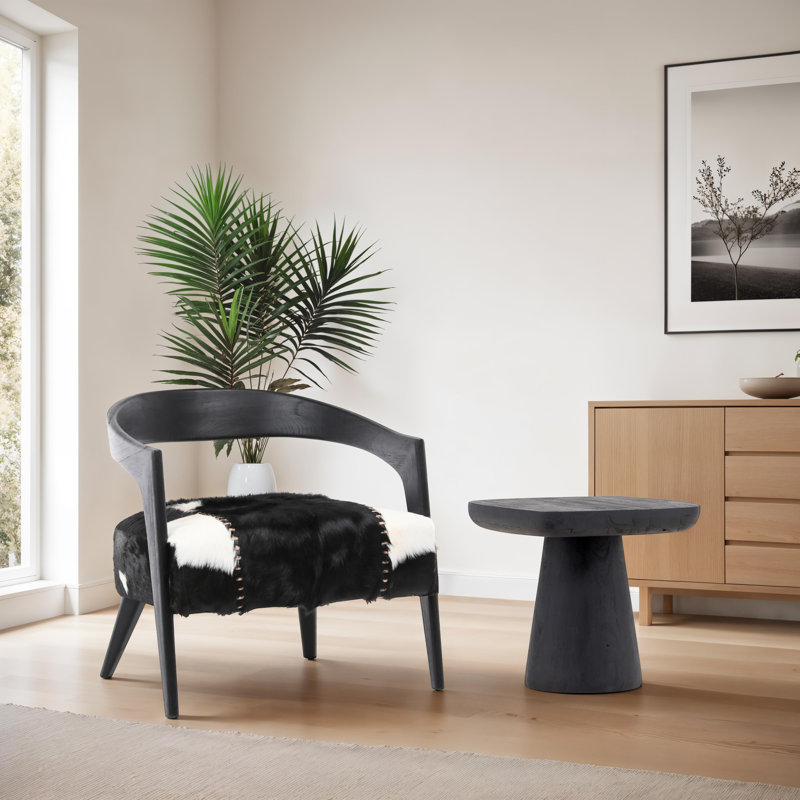 Darin Solid Wood End Table, Black