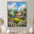 Toile avec cadre flottant or