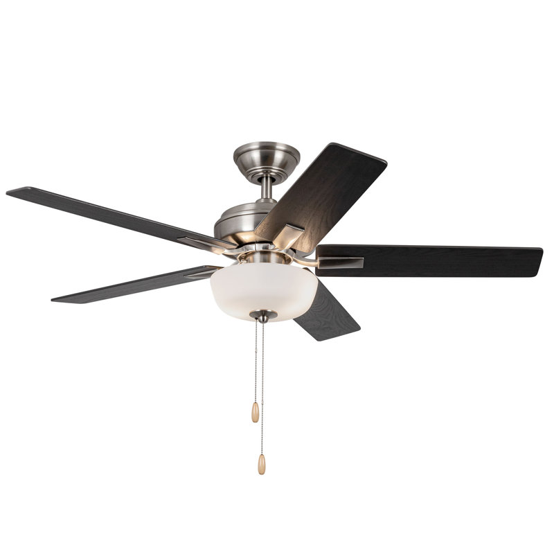 Erikson LED Ceiling Fan, Brushed Nickel, Black