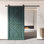 Porte de grange à conception géométrique non assemblée et fini 48 po x 80 po Homquer Royal Pine