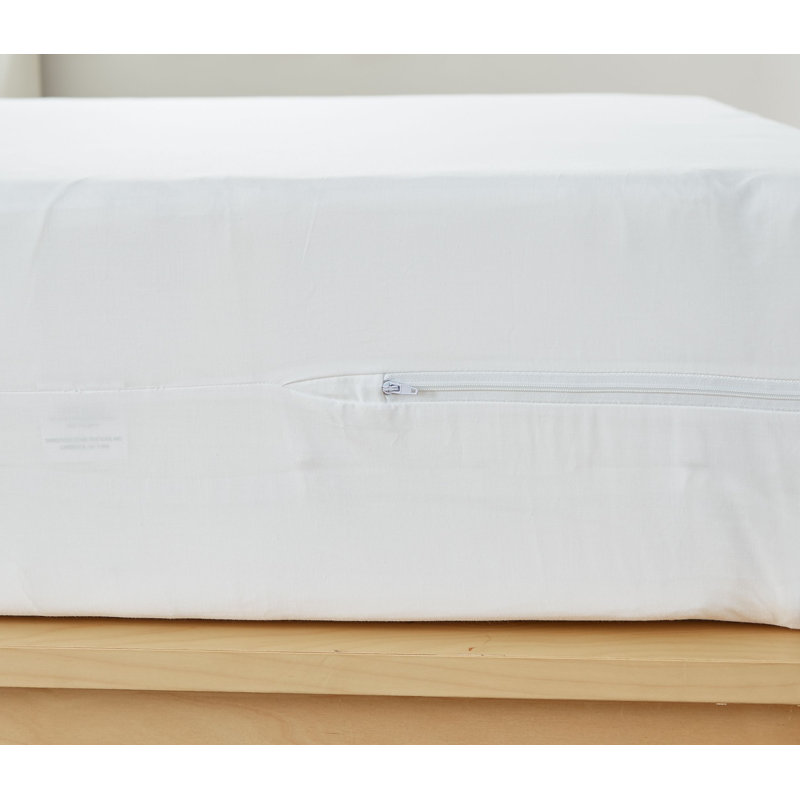 Full Size White Cotton Breathable Mattress Protector