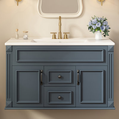Meuble-lavabo flottant 36 po avec lavabo en céramique 36 po