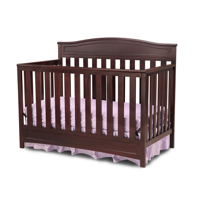 Emery Dark Chocolate 4-in-1 Convertible Crib with Curved Headboard