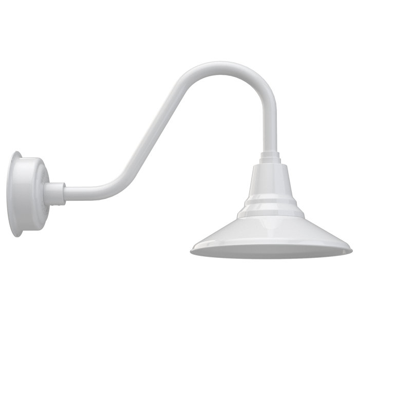 Luminaire de grange d'extérieur Albali, H 13,67 po x l 12 po x P 25 po, Blanc
