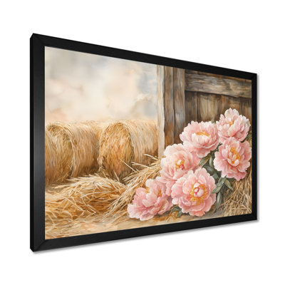 «Donoven Farm Pe pivons In The Hayloft III», art mural pivoines