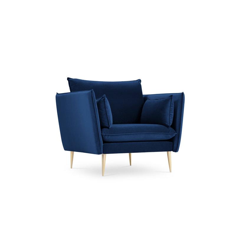 Adoraim Upholstered Armchair, Royal Blue, Gold