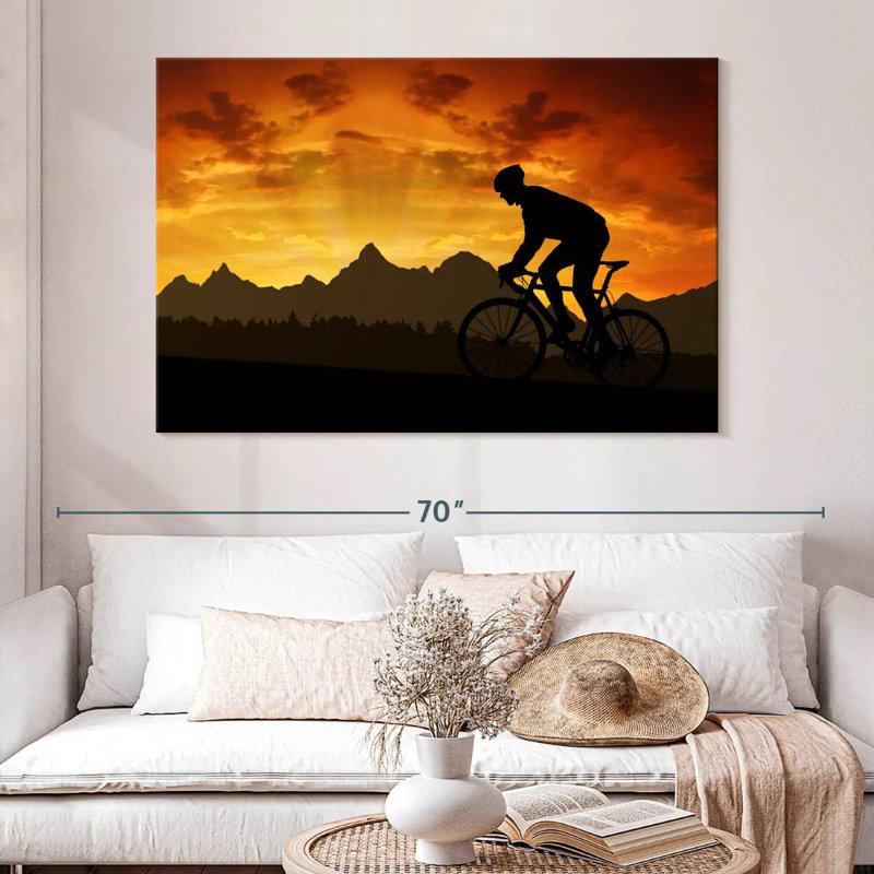 Senne, coucher de soleil à vélo, H 34 po x l 51 po