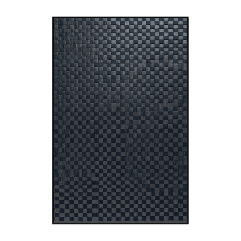 Tapis damier noir lavable à la machine, Rectangulaire 3 pi x 5 pi