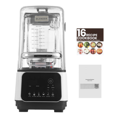 Mélangeur professionnel de 2 litres (68 oz) avec couvercle, 1400 W, 26 000 tr/min, 6 programmes prédéfinis pour smoothies, autonettoyant, vitesse réglable, fonction glace pilée et purée, blanc.