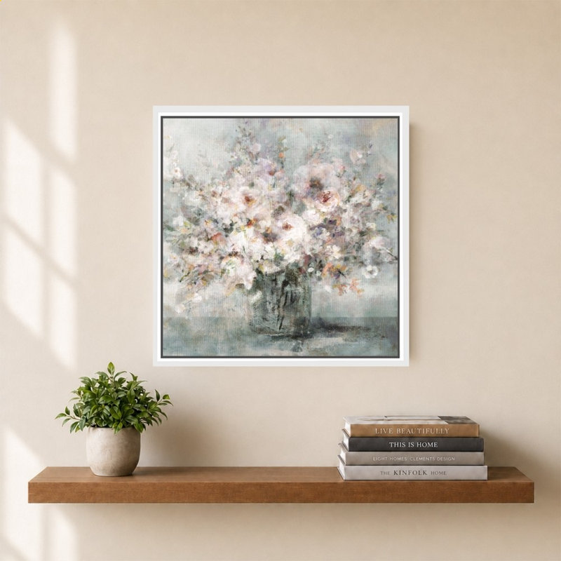 «Lovely Bouquet» par Carol Robinson - Impression sur toile, H 34 po x l 34 po, Blanc