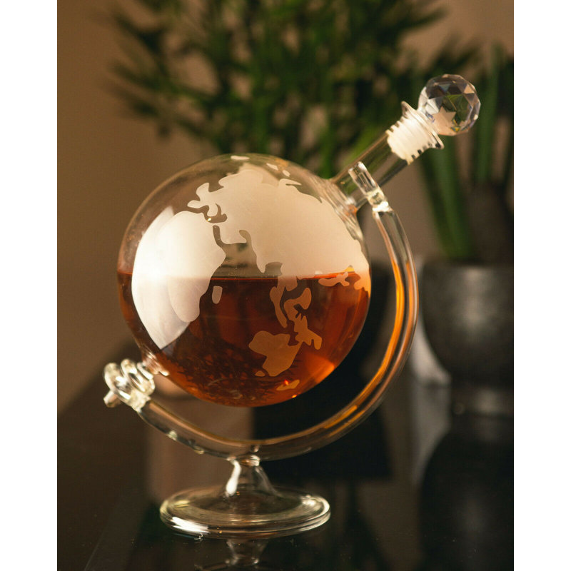 Elosie World Globe Glass 0.7L Decanter