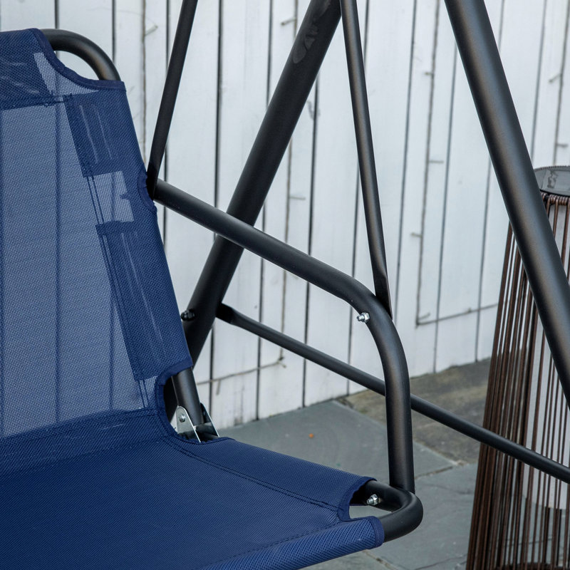 Banc 3 balançoires avec auvent réglable - Bleu foncé pour profiter du patio, du jardin, de la piscine, de la terrasse, de la cour, du balcon