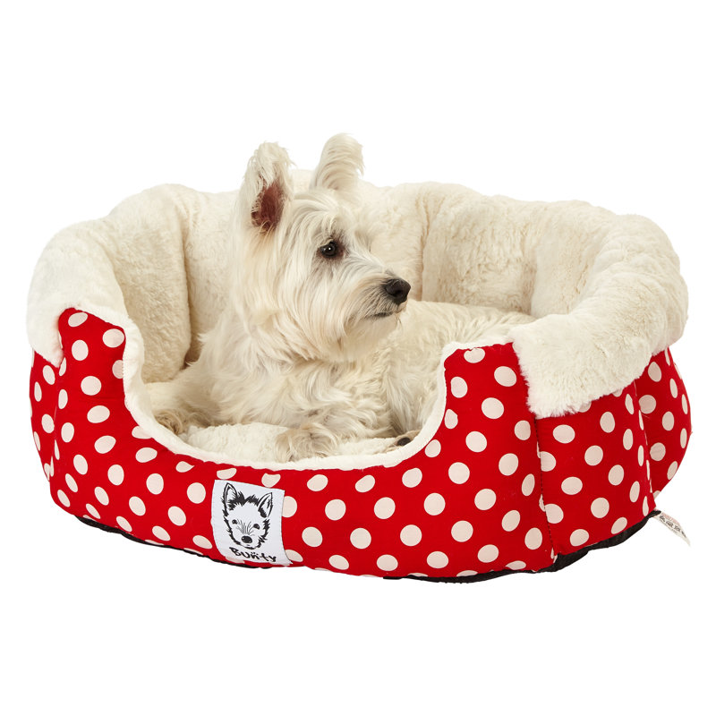 Aryana Fleece Pet Bed, Red, Small (40cm W x 40cm D)