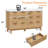 Gerius Fluted 6 Drawers Dresser, Yellow-105517498